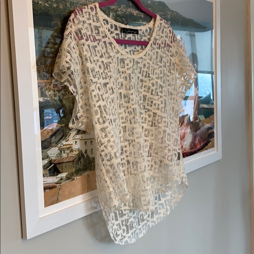 Patterson J. Kincaid cream crochet top - Picture 9 of 11